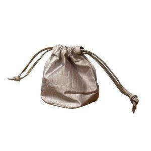 Vintage Emporio Armani Purse Sac Drawstring Handbag Metallic Lilac Mini Bag
